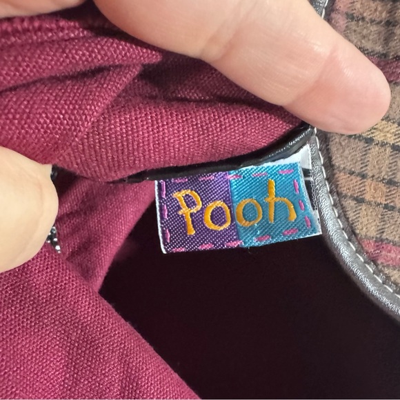 Vintage Disney Winnie the Pooh Plaid Canvas Backpack 90s Pooh Bag main image 10